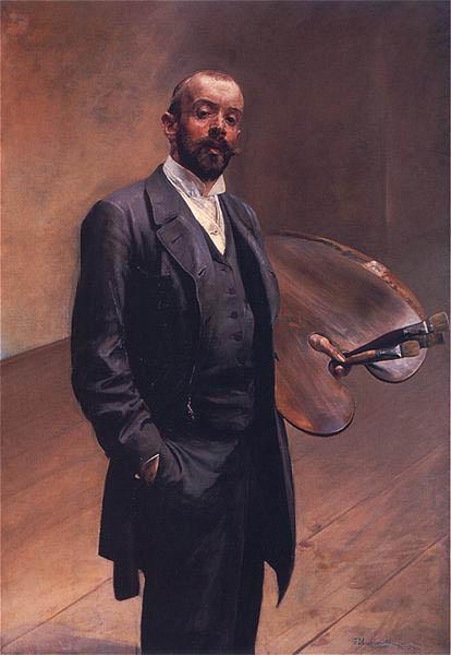 Jacek Malczewski Self-portrait with a palette oil painting picture